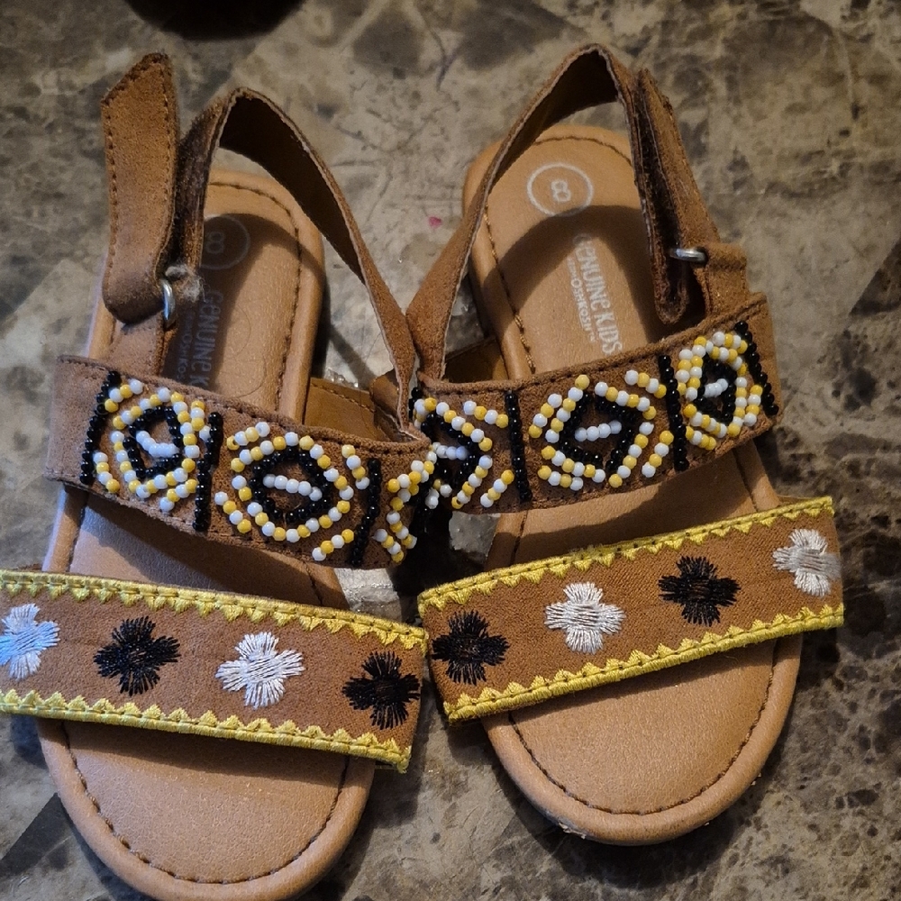 Bohemian Brown and Yellow Sandals with Beadwork